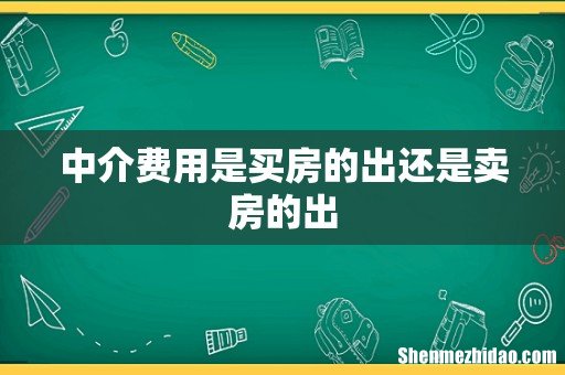 中介费用是买房的出还是卖房的出