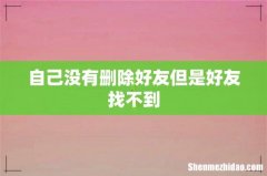 自己没有删除好友但是好友找不到