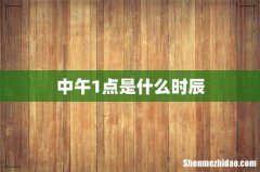 中午1点是什么时辰