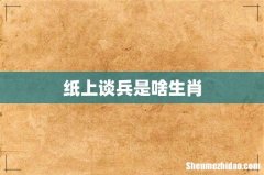 纸上谈兵是啥生肖