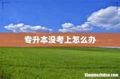 专升本没考上怎么办