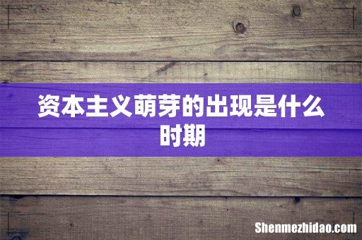 资本主义萌芽的出现是什么时期