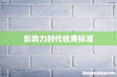 影响力时代收费标准