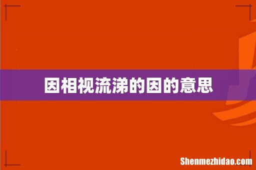 因相视流涕的因的意思