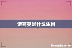 诸葛亮是什么生肖