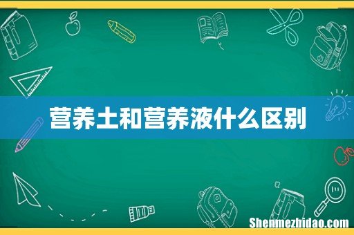 营养土和营养液什么区别