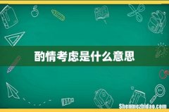 酌情考虑是什么意思