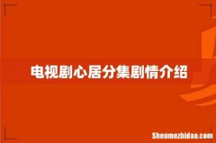 电视剧心居分集剧情介绍