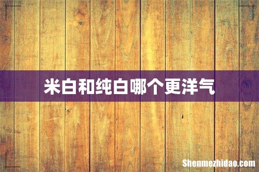 米白和纯白哪个更洋气