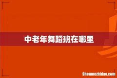 中老年舞蹈班在哪里