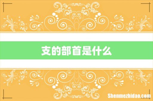 支的部首是什么