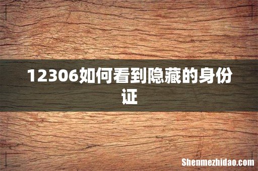 12306如何看到隐藏的身份证