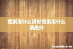 煮粥用什么锅好熬粥用什么锅最好