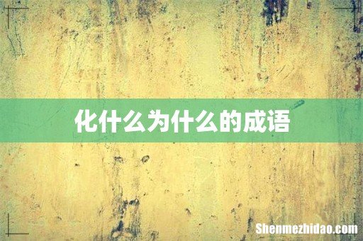 化什么为什么的成语