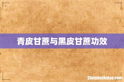 青皮甘蔗与黑皮甘蔗功效