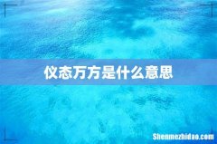 仪态万方是什么意思