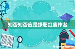 知否知否应是绿肥红瘦作者
