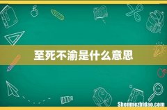 至死不渝是什么意思