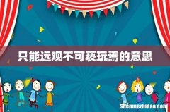 只能远观不可亵玩焉的意思