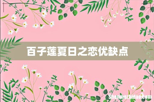 百子莲夏日之恋优缺点