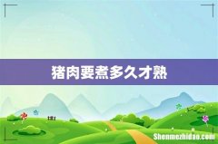 猪肉要煮多久才熟