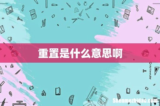 重置是什么意思啊