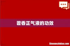 藿香正气液的功效