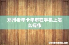 郑州老年卡年审在手机上怎么操作