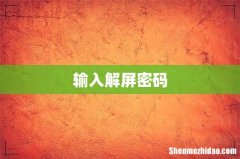 输入解屏密码
