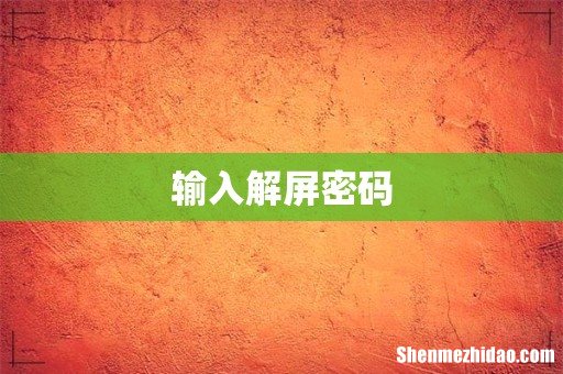 输入解屏密码