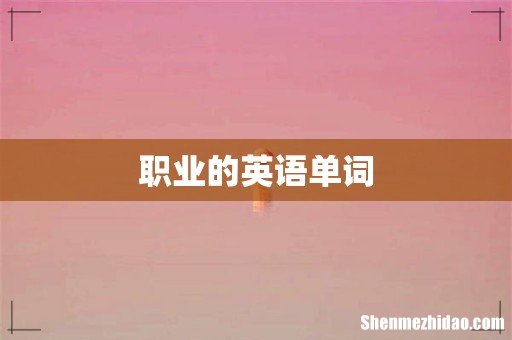 职业的英语单词
