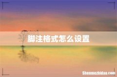 脚注格式怎么设置