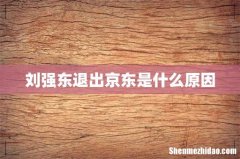 刘强东退出京东是什么原因