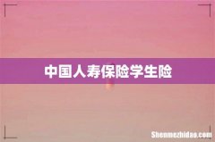 中国人寿保险学生险