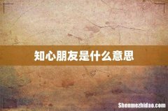 知心朋友是什么意思