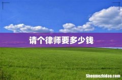 请个律师要多少钱
