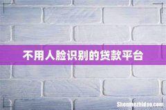 不用人脸识别的贷款平台