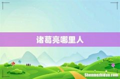 诸葛亮哪里人