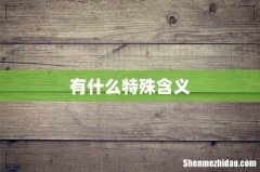 有什么特殊含义