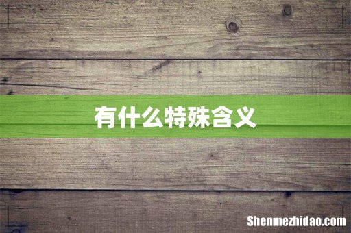 有什么特殊含义