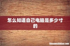 怎么知道自己电脑是多少寸的