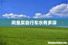 闲鱼买自行车水有多深