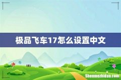 极品飞车17怎么设置中文