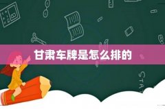 甘肃车牌是怎么排的