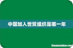中国加入世贸组织是哪一年