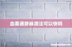 血塞通静脉滴注可以快吗