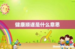 健康顺遂是什么意思