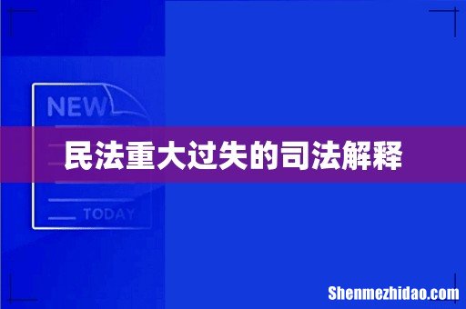 民法重大过失的司法解释