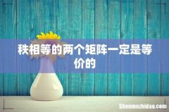 秩相等的两个矩阵一定是等价的