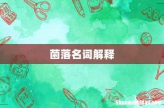 菌落名词解释